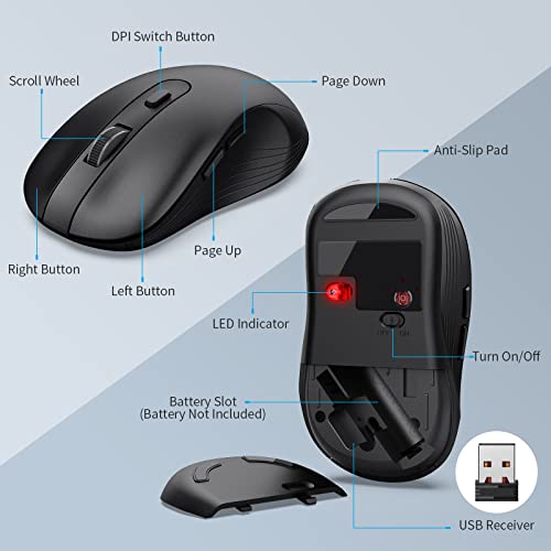 Wireless Keyboard and Mouse Combo, MARVO 2.4G Ergonomic Wireless Computer Keyboard with Phone Tablet Holder, Silent Mouse ...