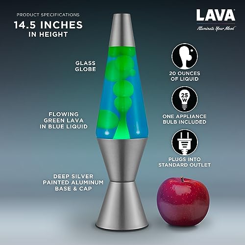 Lava® Lamp - 14.5" Deep Ocean - The Original Motion Light - Yellow/Green Wax and Blue Liquid - Item #2634 (Amazon Exclusive)