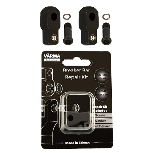 VÄRMA 3/8" Drive Breaker Bar Replacement Head Kit 2PCS – CR-MO Flex Head Repair Set with Drive Squares, Screws & Washers –...