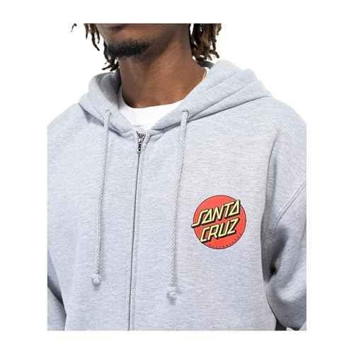 SANTA CRUZ Classic Dot Zip Hooded Heavyweight Sweatshirt Maroon XL Mens