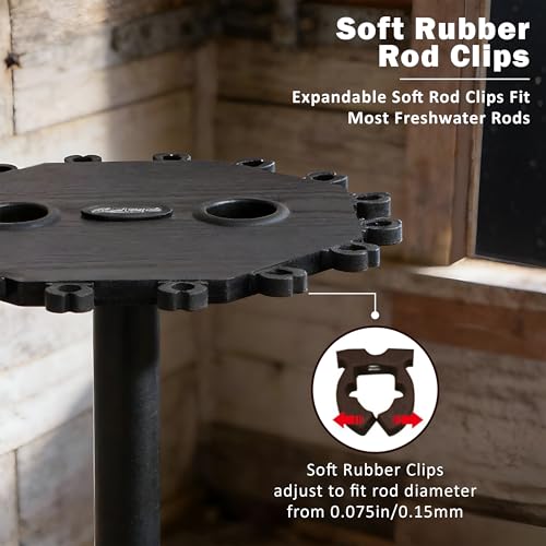 Rush Creek Creations | Rod Holder for 16 Fishing Poles, Garage Organization and Storage, for Reels, Gear, Accessories, Tac...