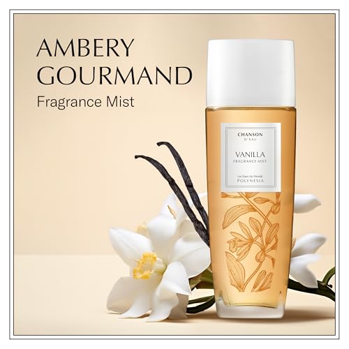 Chanson Vanilla Hair & Body Mist for Women 2.5 fl oz (Pack of 1), Notes of Pear, Sugar, and Vanilla, Women's Fragrance, Long Lasting, Everyday Fragrance, Travel Size
