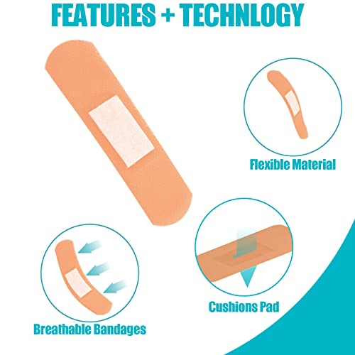 Lounsweer 720 Pcs Assorted Bandage Bulk Variety Pack Flexible Adhesive Breathable Bandage for Waterproof Fingertip Wound C...