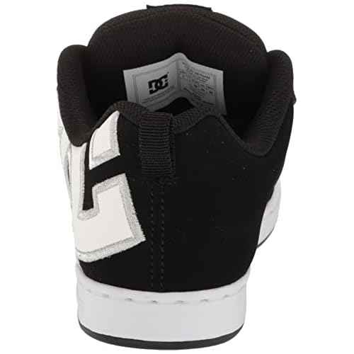 DC Women's Court Graffik Casual Skate Shoe,Black/White Stencil,8