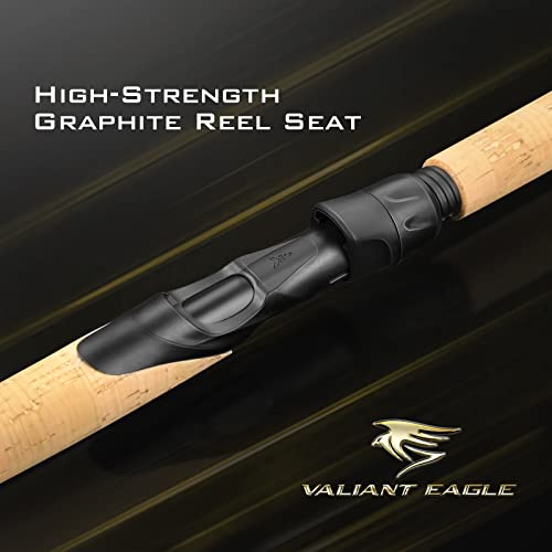 KastKing Valiant Eagle Passage Travel Fishing Rods, 4 & 6 Pc Pack Rods, Spinning, Casting and Fly Models, IM6 Graphite Bla...