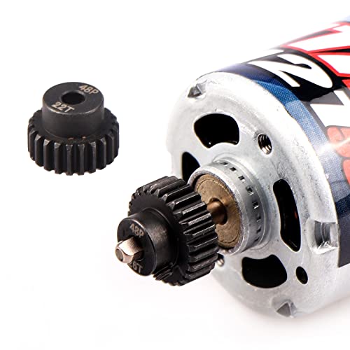 AIMROCK 5-Pack 48P RC Motor Pinion Gears Set: 22T 23T 24T 25T 26T Upgrade Parts for 1/10 RC Car 3.175mm Shaft Motor