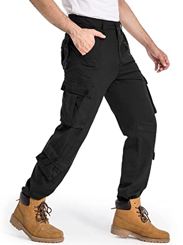 Men's BDU Casual Military Pants, Tactical Wild Army Combat ACU Rip Stop Camo Cargo Work Pants Trousers with 8 Pockets