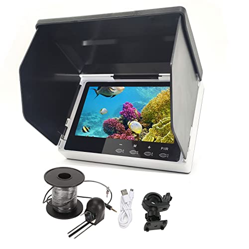 5" Underwater Fishing Camera,Portable LCD Monitor HD Fish Finder, IP67 Waterproof Camera 800 * 480 with Sun Visor,2000cd B...