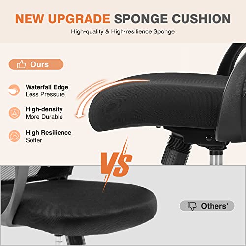 Sweetcrispy Office Computer Desk Chair, Ergonomic Mid-Back Mesh Rolling Work Swivel Task Chairs with Wheels, Comfortable L...