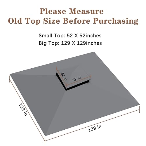 SCOCANOPY Replacement roof Compatible with Target Madaga Gazebo Model L-GZ136PST,Grey