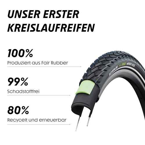 Schwalbe Green Marathon Tire - 26 x 1.50, Clincher, Wire, Black/Reflective, Performance Line, GreenGuard, TwinSkin,