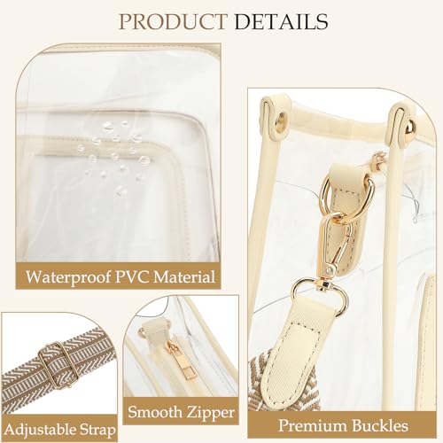 Clear Bag for Stadium Events Clear Stadium Bags for Women Crossbody Plastic Purse Clear Tote Bag for Concerts