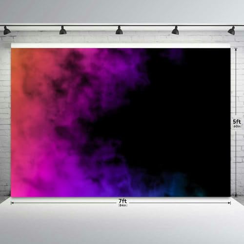 Abstract Bright Smoke Frame Illuminated by neon Light Backdrop Bitrhday Party Decorations Photography Studio Photo Backdro...