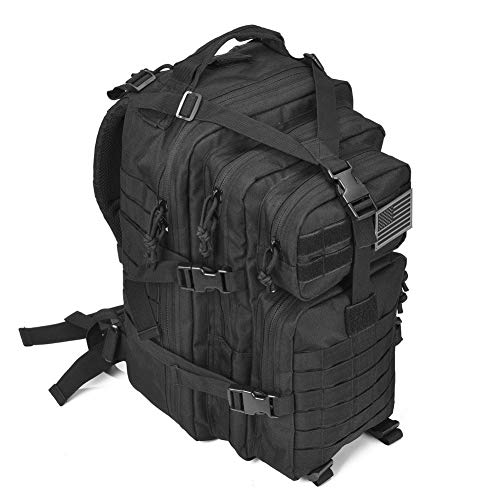 REEBOW GEAR Military Tactical Backpack for Men Large 34L Army 3 Day Assault Pack Molle Bag Backpacks (34L, Black)