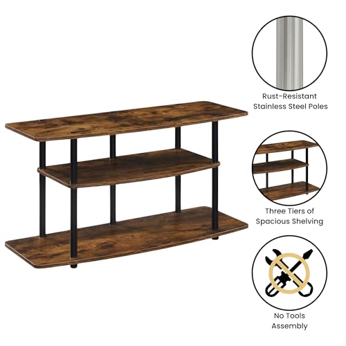 Convenience Concepts Designs2Go No Tools 3-Tier Wide TV Stand 42" - Entertainment Center for TVs up to 46 Inches, Modern T...
