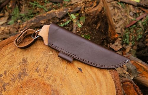 Leather Knife Sheath - Straight Knife Holster Blade Cover, Premium Leather Belt Knife Case for 3.7" Blade Knives - Compact...