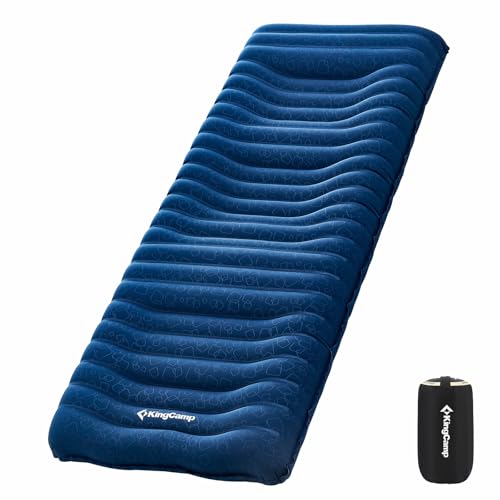 KingCamp Sleeping Pad for Camping, Ultralight Connectable Inflatable Sleeping Pad Camping Mattress with 6.3" Built-in Pill...