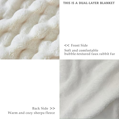 Serenhom 50x60 Inches Ultra-Soft Fuzzy Faux Fur Plush Throw Blanket - Thick, Warm Sherpa for Couch, Sofa, Bedroom, Camping...