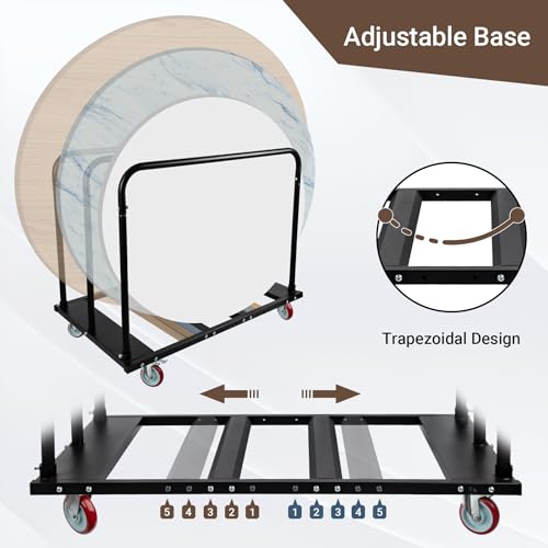 Eastrexon Folding Table Cart, Heavy Duty Table Dolly w/ 5" PU Swivel Wheels, Drywall Dolly Cart w/ 1800 LBS & 10 Table Cap...