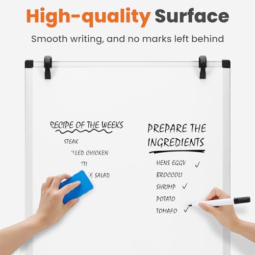 Sweetcrispy Whiteboard Easel 36 x 24 Inches, Magnetic Dry Erase White Board, Portable Boards Height Adjustable, Dry Erase ...