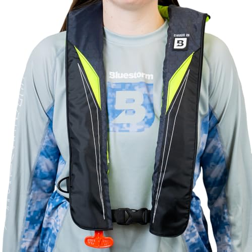 BLUESTORM Cirrus26 Inflatable PFD Life Jackets for Adults | US Coast Guard Approved Automatic Life Vest w/Manual Override ...