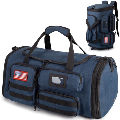 Expandable Gym Bag For Men,Tactical Large 3 in 1 Sports Duffle Bag With Shoes Compartment,Water Resistant Sports Gym Tote ...