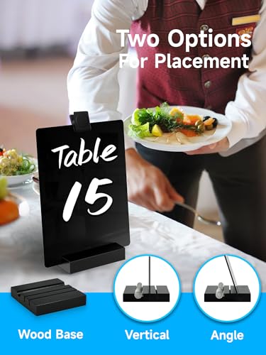 Kivsty Acrylic Black Dry Erase Board with Stand - 8” x 6” Small Desktop Whiteboard with Marker, Reusable Desk Blackboard, ...