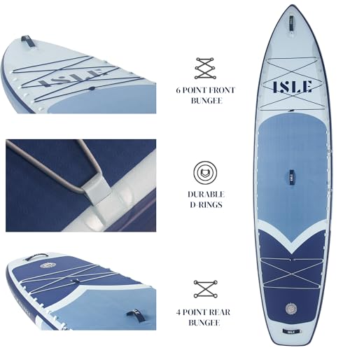 ISLE Explorer 3.0 Inflatable Stand Up Paddle Board & iSUP Bundle Accessory Pack, Adventure & Touring Board, Durable, Light...