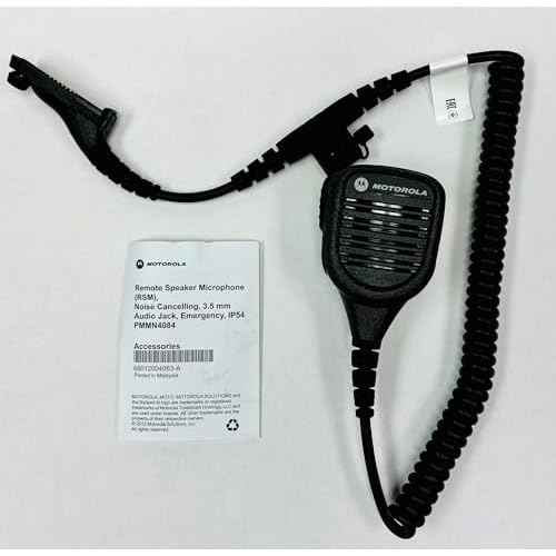 Motorola Solutions PMMN4084A, PMMN4084. Remote Speaker Microphone 3.5mm Threaded Plug for Radio Series APX6000, APX7000, APX8000, SRX2200, APX4000, APX3000.