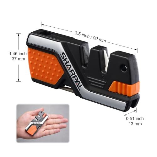 SHARPAL 101N 6-in-1 Pocket Knife Sharpener & Survival Tool – Diamond Sharpening Rod, Fire Starter Ferro Rod, Whistle – Sha...