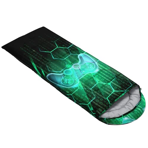 Axolotl Gamepad Sleeping Bag,3 Season Warm and Cool Weather Game Console Sleeping Bag for Boys Teens,Waterproof Lightweigh...