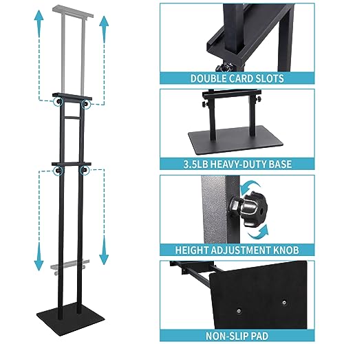 JR-MOV Poster Stand Heavy Duty - Adjustable Poster Stands for Display Foam Board, Double Sided Pedestal Floor Standing Sig...