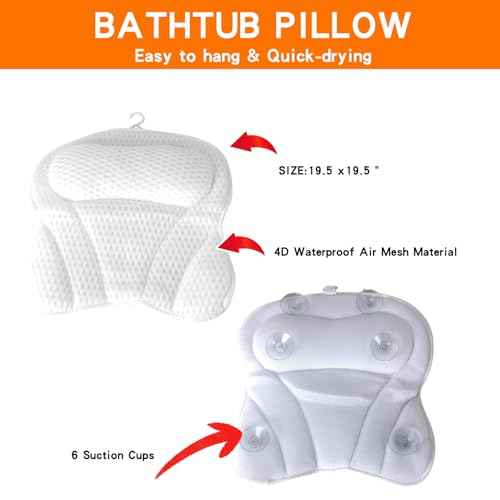 Bathtub Tray Table with Mirror and Bath Pillow, Expandable and Foldable Bamboo Bath Tray for Tub Soft and 4D Mesh Bathtub Pillow Luxury Bath Accessories Spa Gifts