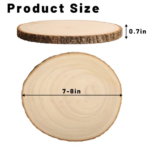 Wood Slices for Centerpieces, Wood Rounds Cookies for Crafts, Rustic Wood Circles & Slabs, Wooden Discs for Tables Decor-f...