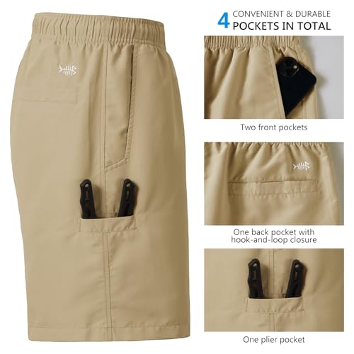 BASSDASH Men's 8''Fishing Water Shorts Quick Dry UPF 50+ Lightweight Cargo Hiking Kayaking Casual Bottom