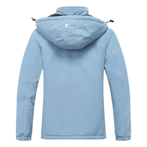 MOERDENG Women's Waterproof Ski Jacket Warm Winter Snow Coat Mountain Windbreaker Hooded Raincoat Jacket
