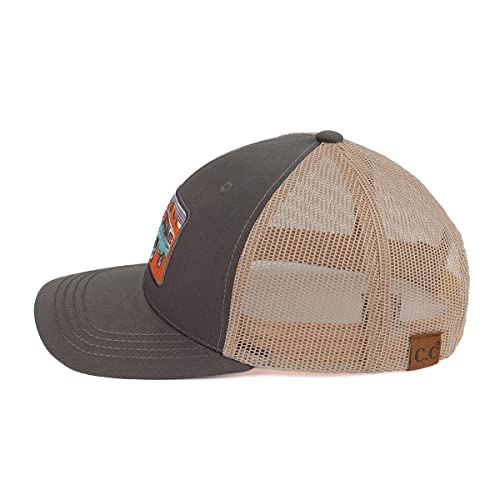 C.C Exclusives Washed Distressed Cotton Denim Criss-Cross Ponytail Hat Baseball Cap (BT-1009)