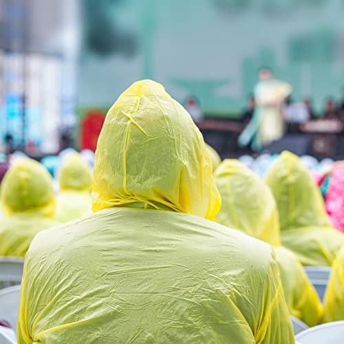 Juvale Disposable Rain Ponchos for Adults - Packable Travel Poncho - Waterproof Hooded Design - Festival Essentials - 50 P...