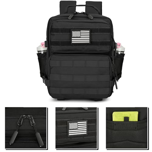 HongXingHai 9L Mini Tactical Backpack for Men and Women, Tactical Backpack Small for Hiking, Small Tactical Bag（Black）