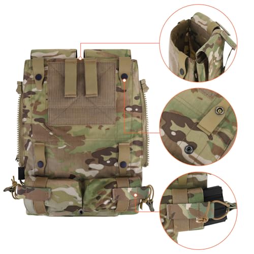 KRYDEX Tactical Modular Zip On Backpack for Vest JPC2.0 CPC AVS Zipper Molle Back Panel (MC)