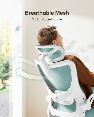 Marsail Ergonomic Office Chair: Office Desk Chair with High Back Mesh and Adjustable Lumbar Support Rolling Work Swivel Ta...