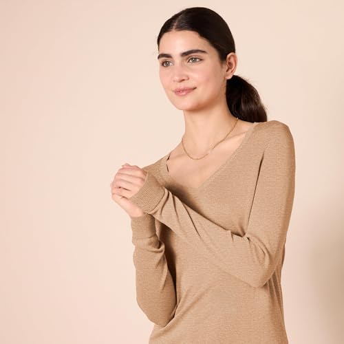 Amazon Essentials Women's Regular-Fit Lightweight Long-Sleeve V-Neck Sweater (Available in Plus Size)