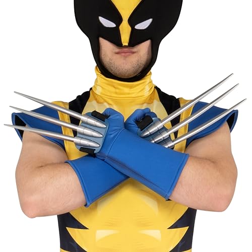 MARVEL Wolverine Official Adult Deluxe Zentai Halloween Costume-Deluxe Two-Way Stretch Spandex Suit with Gloves and Claws