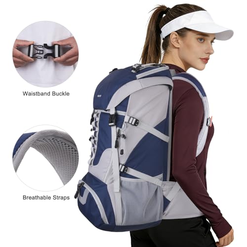 MOSISO 50L Hiking Backpack, Waterproof Camping Backpack with Rain Cover for Men Women, Lightweight Sport Daypack for Outdo...
