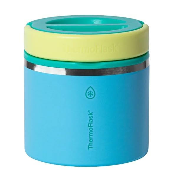 ThermoFlask 20 oz Insulated Food Jar, 2-Pack, Pink and Blue, Hot 12 Hours Cold 24 Hours (Blue and Green)