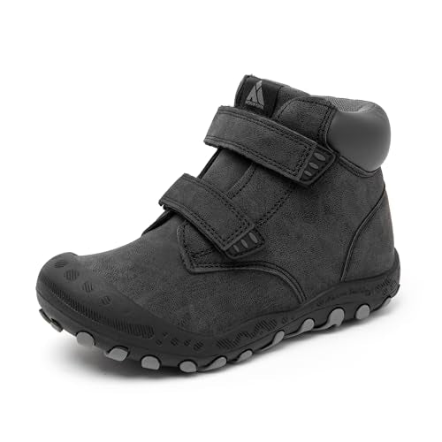 Mishansha Unisex-Child Outdoor Ankle Hiking Boots Boys Girls Trekking Walking Shoes with Hook and Loop