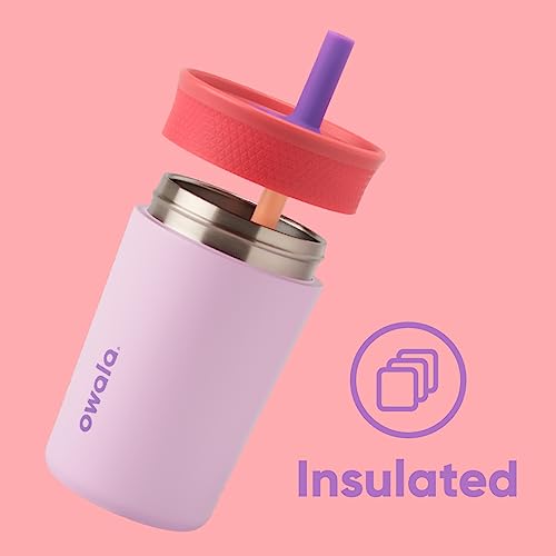 Owala Kids Insulation Stainless Steel Tumbler with Spill Resistant Flexible Straw, Easy to Clean, Kids Water Bottle, Great...