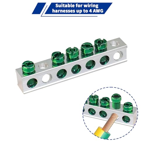 Ground Bar Kit for Eaton, 5 Terminal Grounding Bar Compatible with BR and CH Series Loadcenter 2 Pack