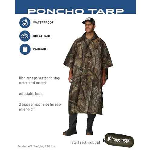 FROGG TOGGS Unisex Waterproof Breathable Poncho Tarp