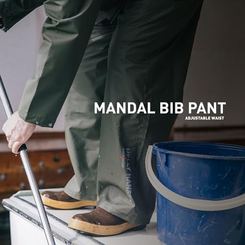 Helly-Hansen Mandal Waterproof Bib Overalls - PVC Rain Gear for Men - Fishing Pants for Men - Heavy-Duty Work Overalls